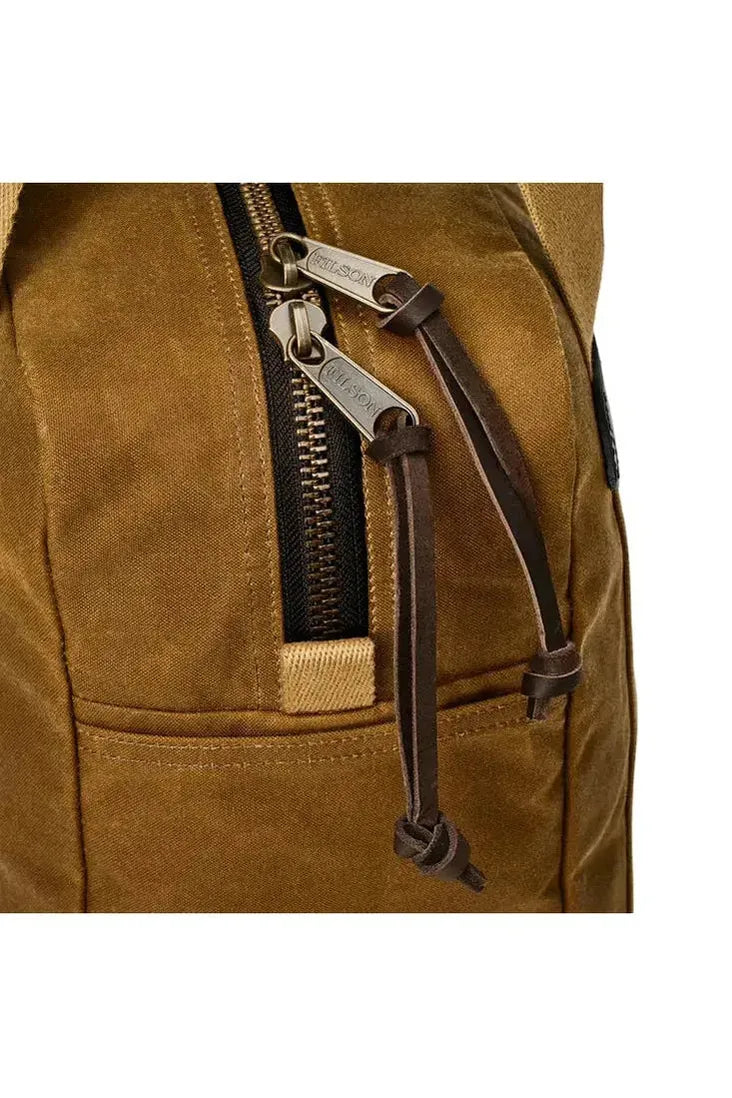 Tin Cloth Zipper Tote Bag - Dark Tan - DUNE + SALT