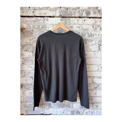 Men's "Eddie and Jeff" long-sleeve T-shirt in faded black by Danny Clinch, featuring a casual fit and graphic design.
