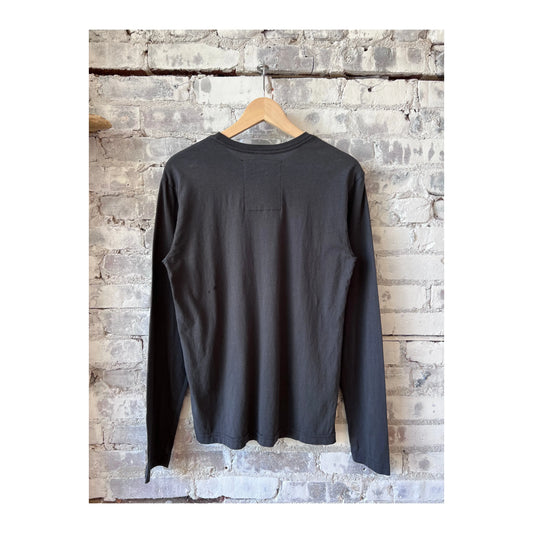 Men's "Eddie and Jeff" long-sleeve T-shirt in faded black by Danny Clinch, featuring a casual fit and graphic design.