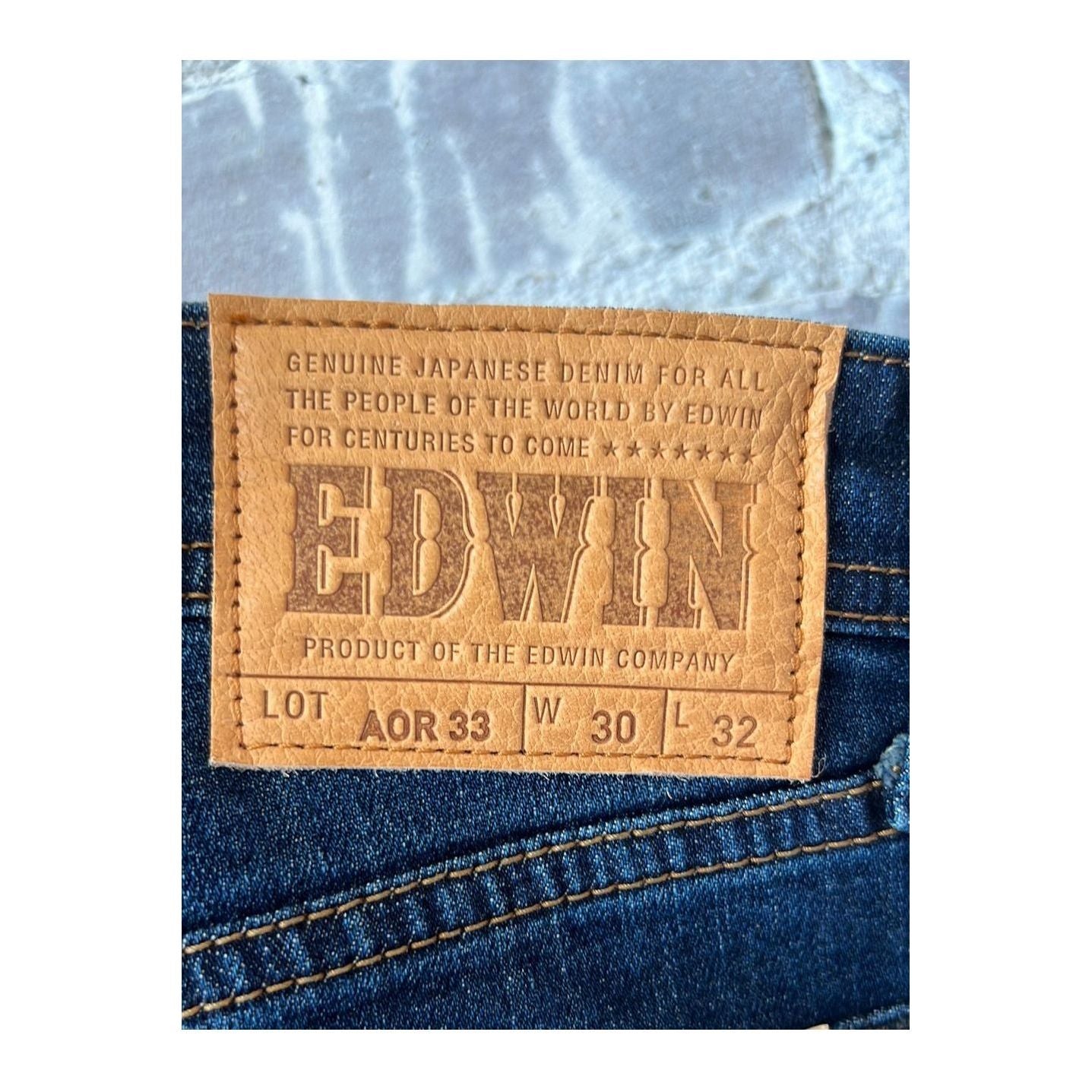 Men's Aomori Regular Tapered Denim jeans by Edwin, featuring classic tapered fit in durable denim fabric.