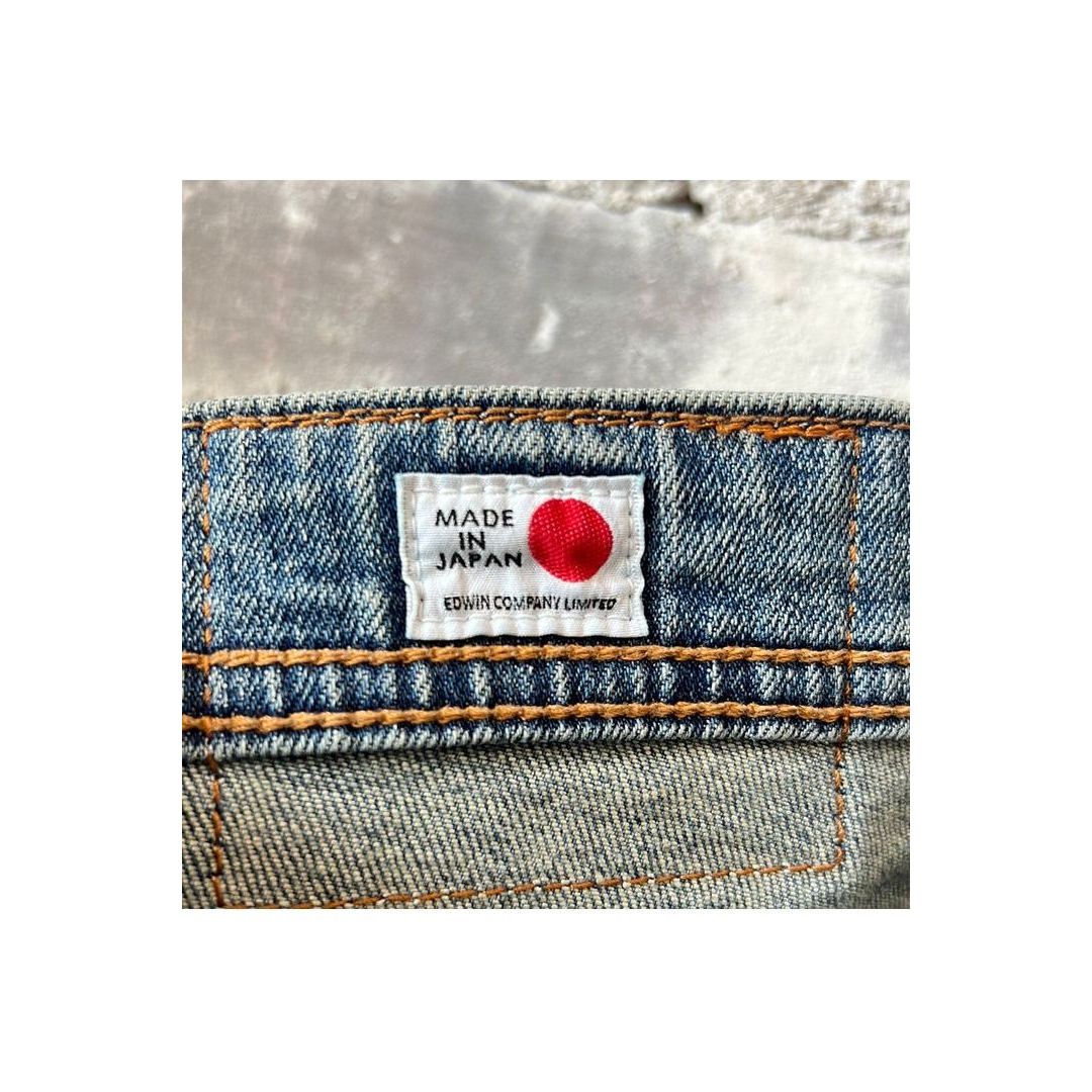 Men's Edwin Aomori Regular Tapered Denim jeans in dark indigo with classic five-pocket design and tapered fit.