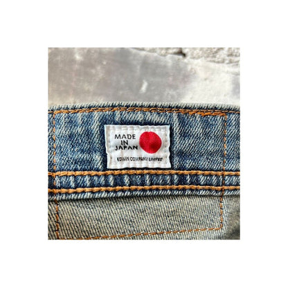 Men's Edwin Aomori Regular Tapered Denim jeans in dark indigo with classic five-pocket design and tapered fit.
