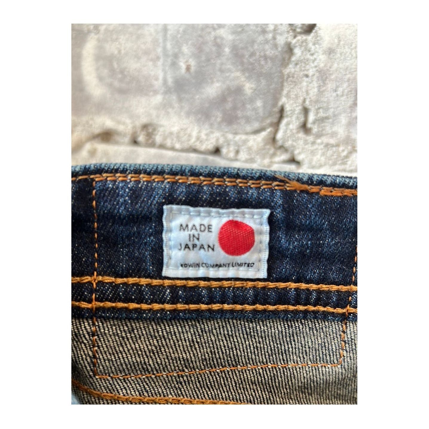 Men's Aomori Slim Taper Denim jeans by Edwin, showcasing dark indigo denim with a slim fit and classic five-pocket design.