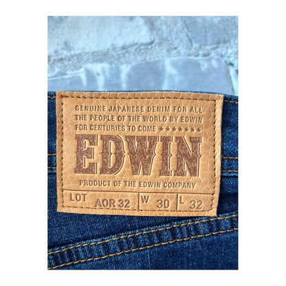 Men's Edwin Aomori Slim Taper Denim jeans in dark wash, showcasing the fitted style and classic denim texture.