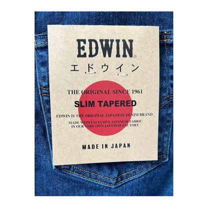 Men's Edwin Aomori Slim Taper Denim jeans in dark wash, featuring a modern tapered fit and classic denim texture.