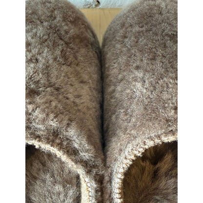 Kunsten Clogs Ella Cashmere and Lambswool Clog in Umber, showing the cozy inside-out design and natural wool details.