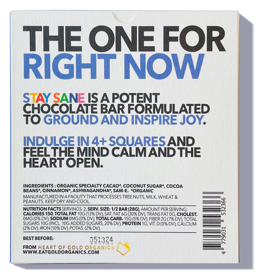 STAY SANE a Potent, Functional & Delicious Chocolate Bar - DUNE + SALT