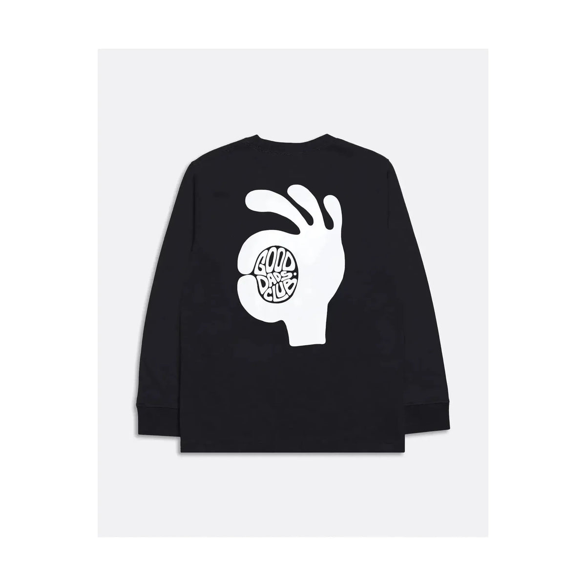 Men's black T-shirt from Far Afield featuring "The New Fatherhood OK" print in meteorite black color.