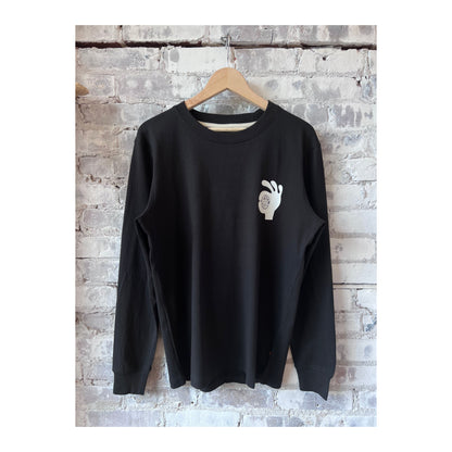 Men's black T-shirt by Far Afield featuring the "New Fatherhood OK" print in meteorite black fabric, casual and comfortable fit.
