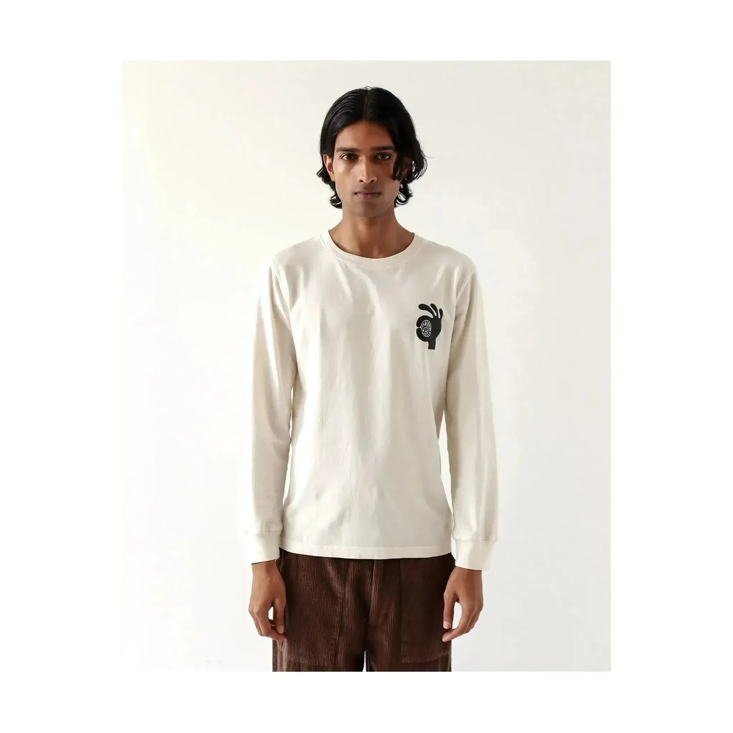 White men's T-shirt by Far Afield featuring a "The New Fatherhood OK" print, casual fit and soft fabric.
