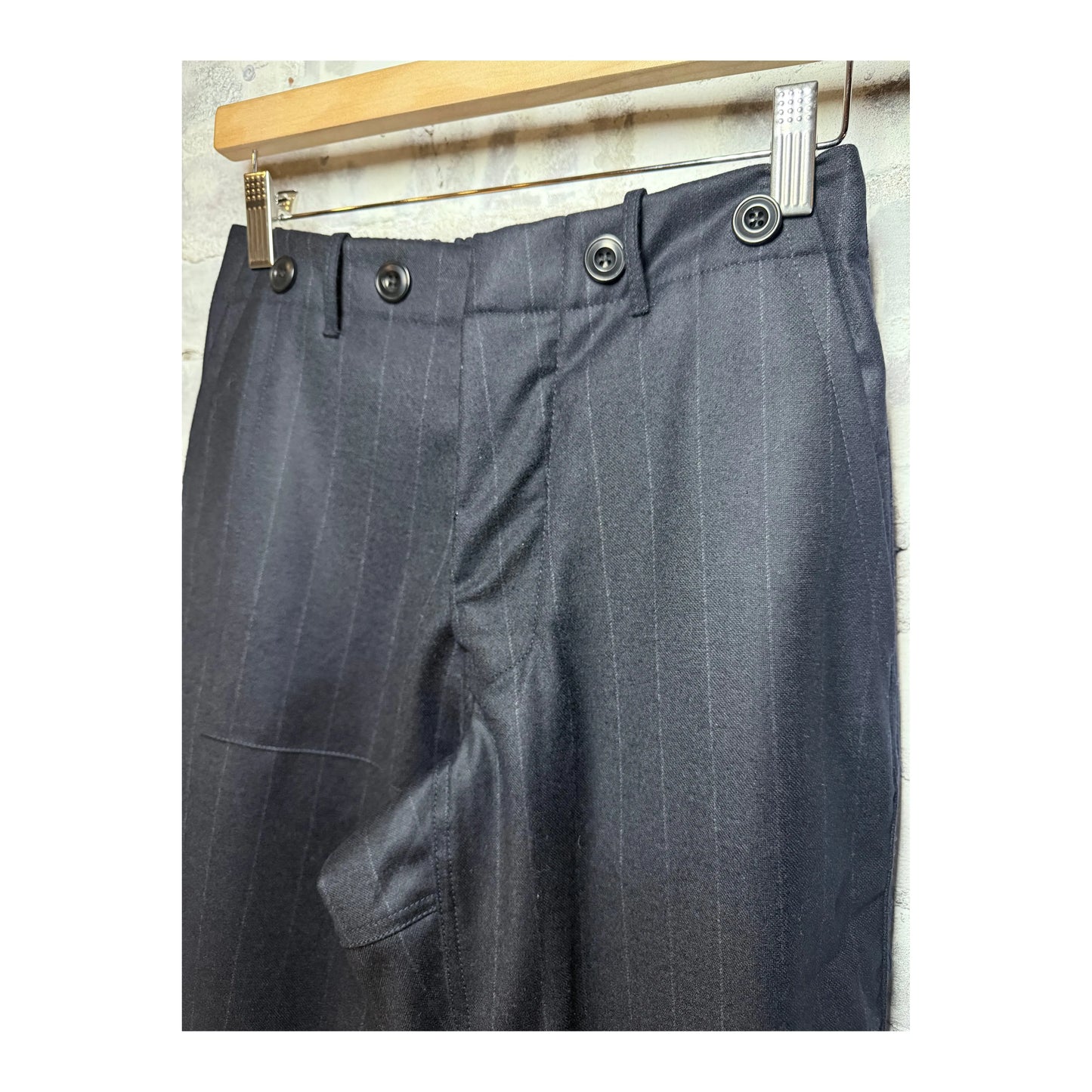 Women's Freecity FAVOLAMOVE cashmere blend French sailor pants in deep navy, showcasing a relaxed fit and classic sailor design.