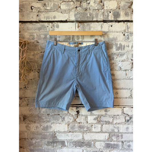 Relwen men's Flyweight Flex Short 8.5 inches in Carolina Blue, lightweight and comfortable for summer wear.