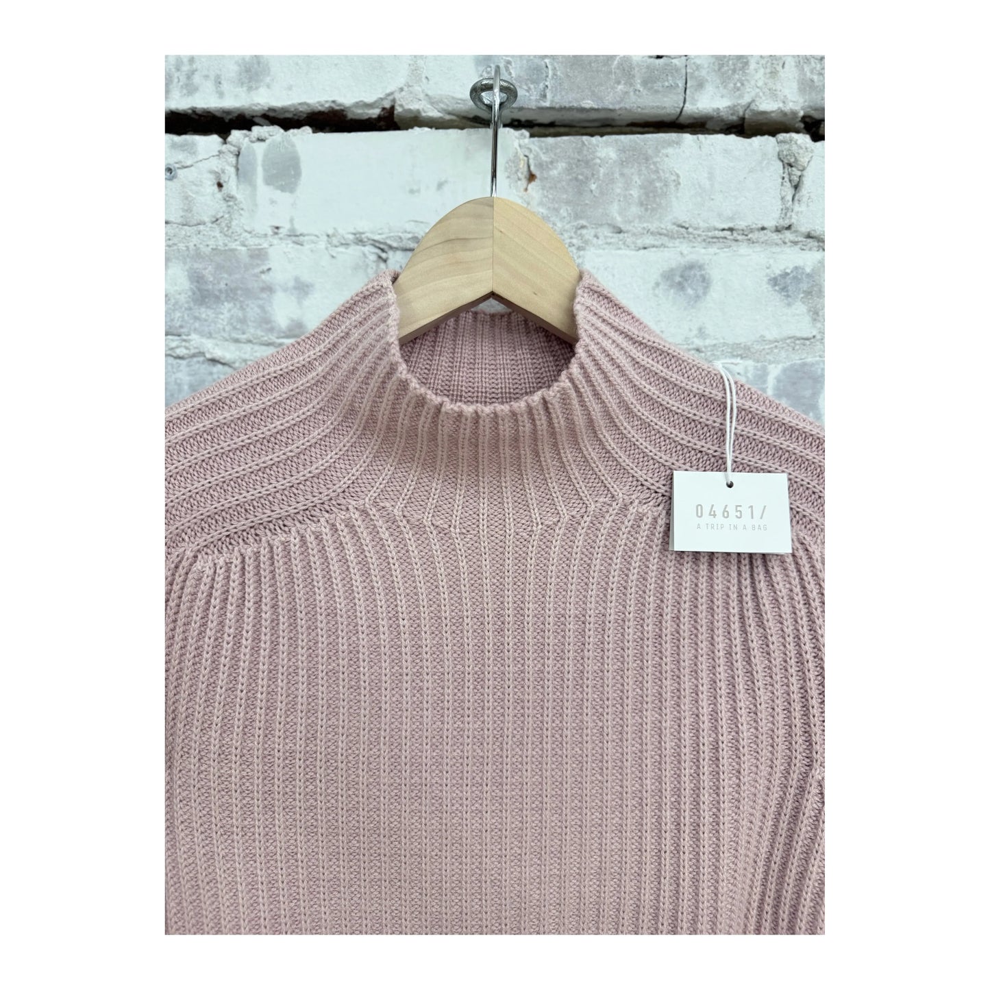 Men's blush Foggy Mock Jumper by 04651 in soft, cozy fabric, shown on a model with a relaxed fit and stylish design.
