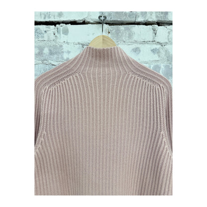 Men's blush Foggy Mock Jumper from 04651/ featuring a cozy, textured knit and a classic mock neck design.
