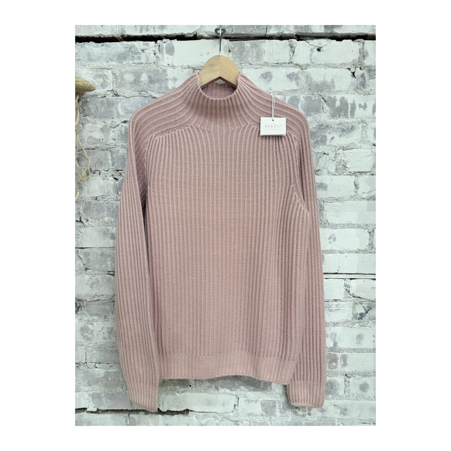Men's blush Foggy Mock Jumper by 04651/ featuring a cozy, textured knit fabric and a relaxed fit.