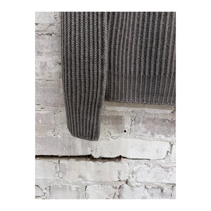 Men's taupe Foggy Mock Jumper by 04651, featuring a cozy knit design and ribbed collar on a neutral background.