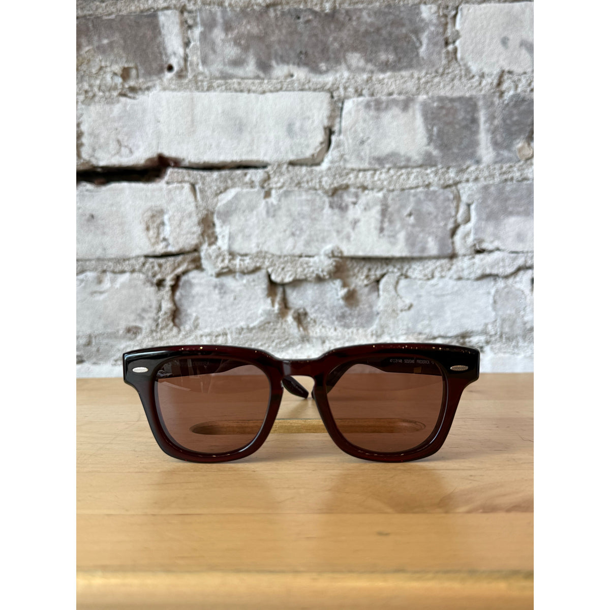 Fredrick AR sunglasses by Barton Perreira in Sedona and Ember with stylish frames and tinted lenses.