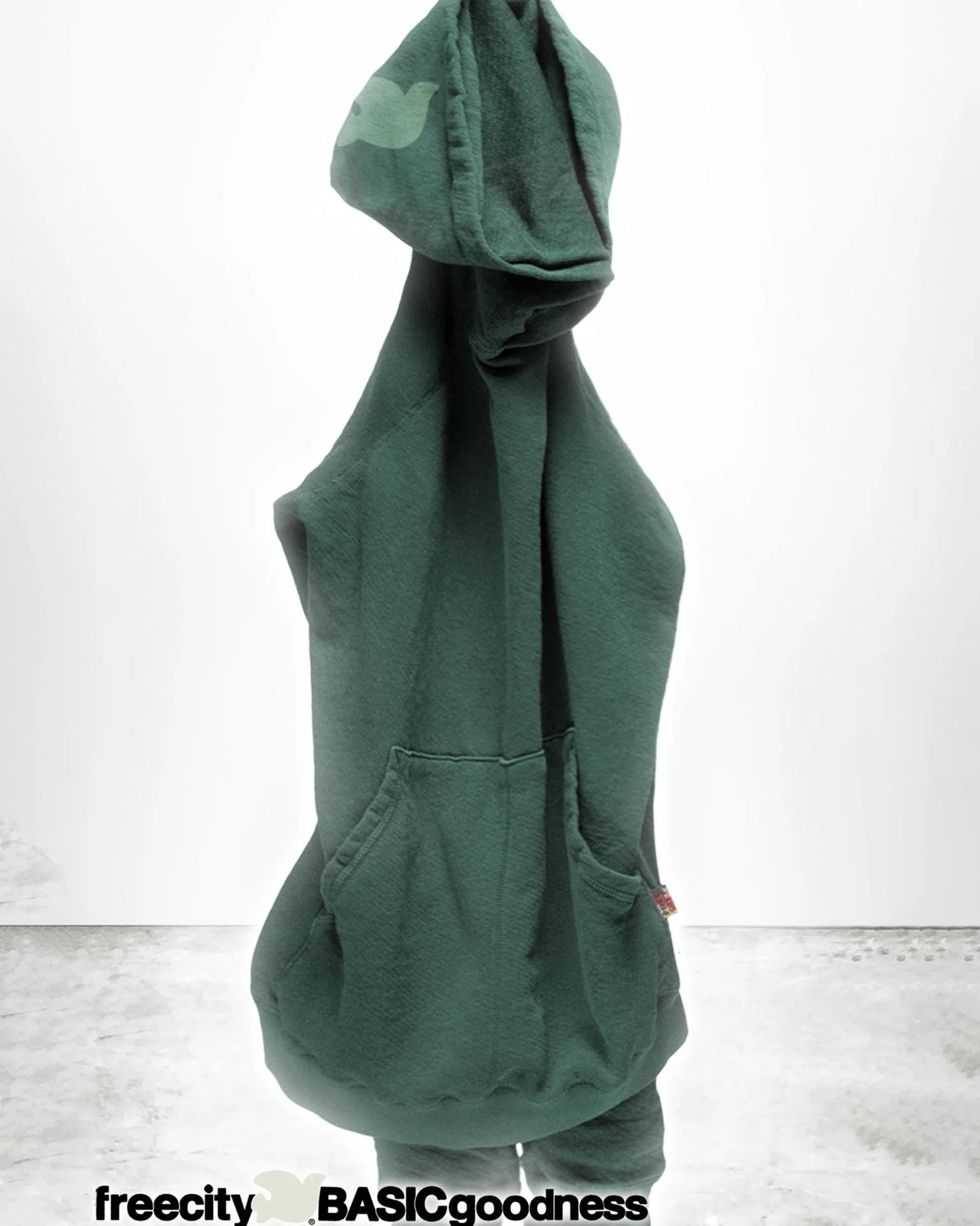 FreeCity BASICGOODNESS LT TERRY FLUFF HOODIE - Eatgreen White Smoke