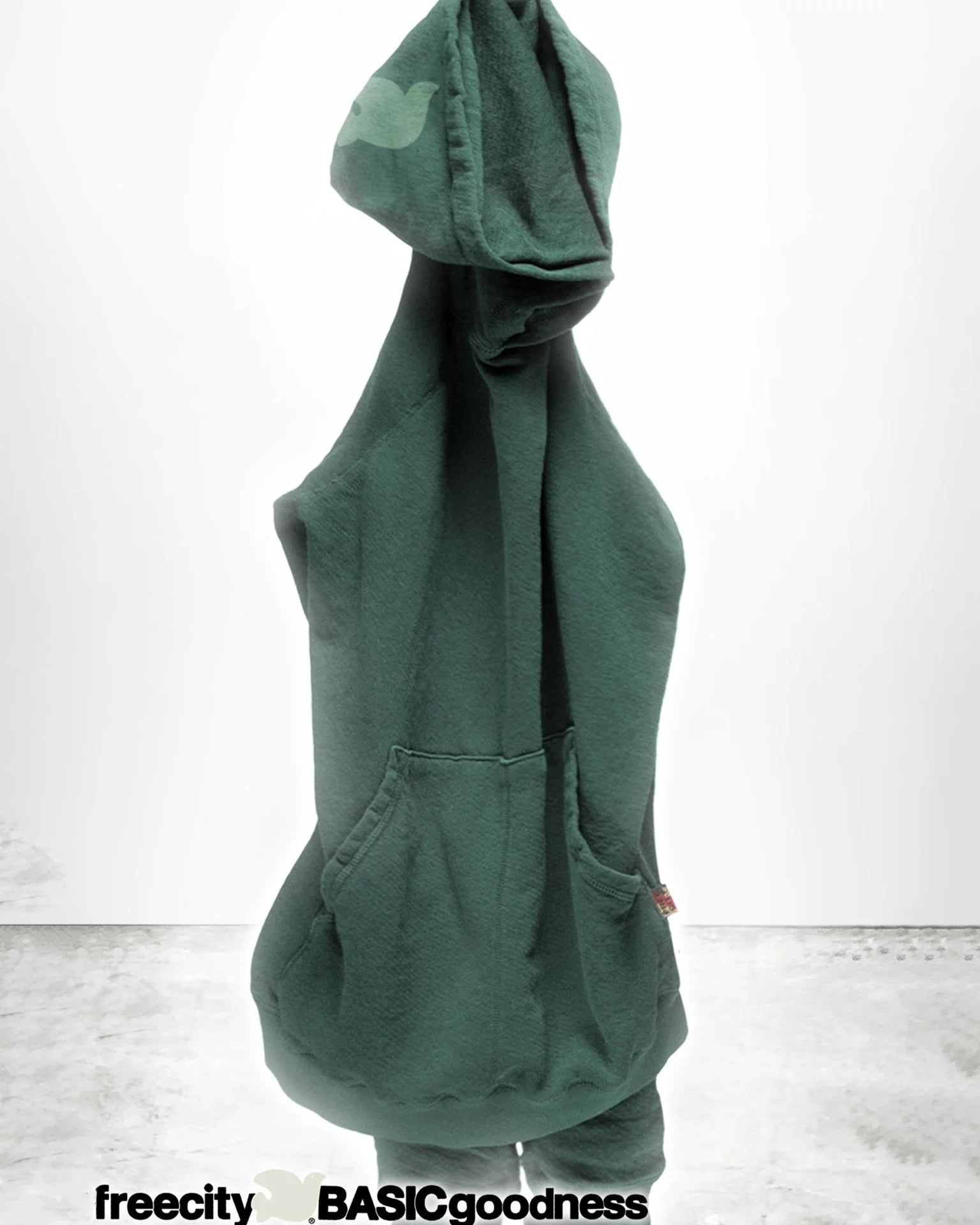 FreeCity BASICGOODNESS LT TERRY FLUFF HOODIE - Eatgreen White Smoke