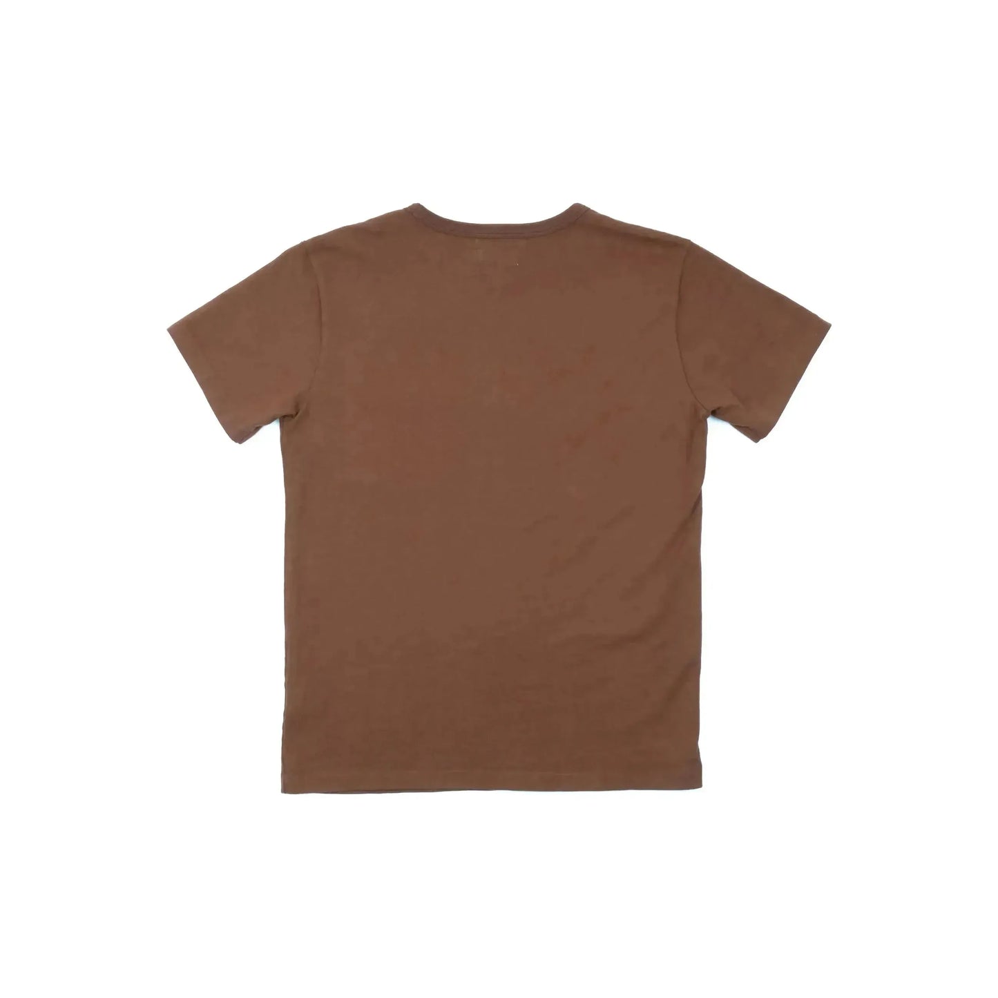 Men's 13-ounce chocolate pocket T-shirt by Freenote Cloth, featuring a classic fit with a chest pocket and durable fabric.