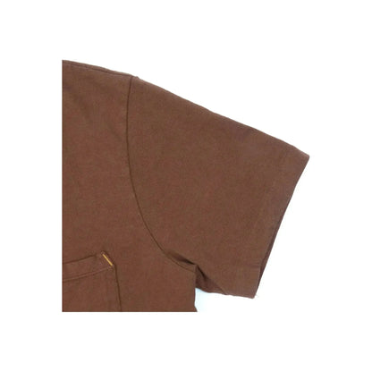 Men's 13-ounce chocolate pocket T-shirt by Freenote Cloth, featuring a comfortable fit and chest pocket detail.