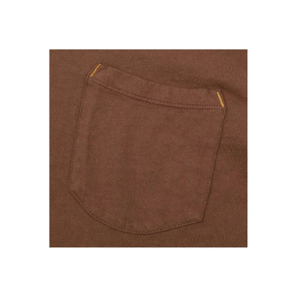 Men's 13-ounce chocolate pocket t-shirt by Freenote Cloth, featuring a classic fit and front pocket detail.