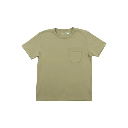 Men's 13 Ounce Pocket T-Shirt in fog color by Freenote Cloth, featuring a cozy fabric and classic pocket design.