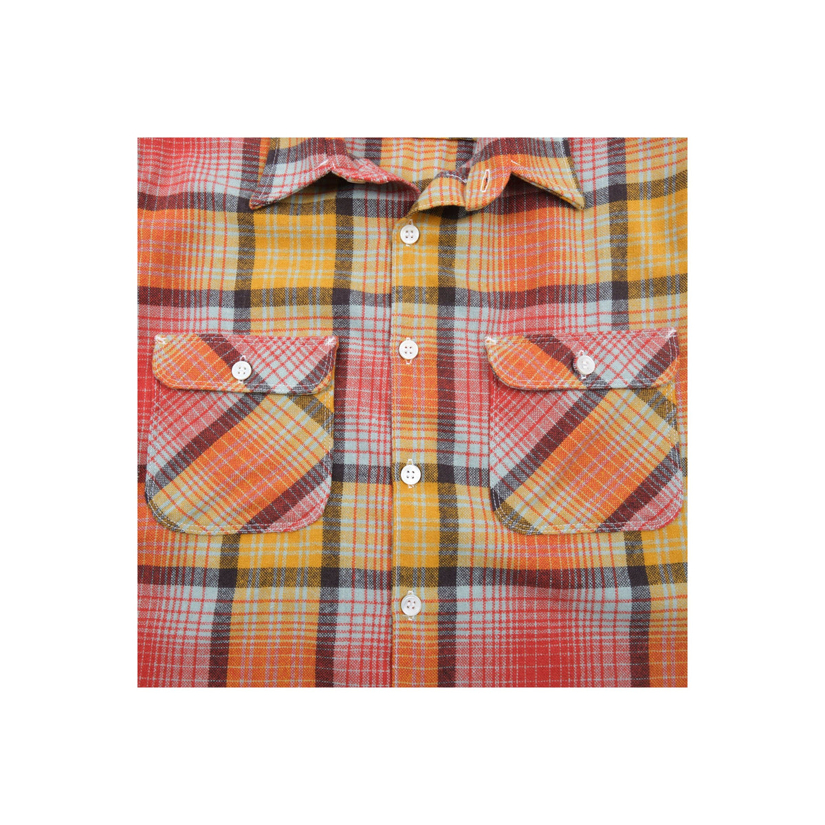 Men's Benson Wool Palomar Yellow shirt by Freenote Cloth, featuring a yellow wool fabric with a collar and button-up design.
