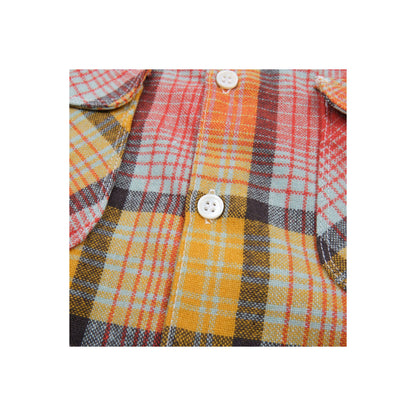 Men's Benson Wool Palomar Yellow shirt by Freenote Cloth, showcasing the vibrant yellow fabric and classic fit.