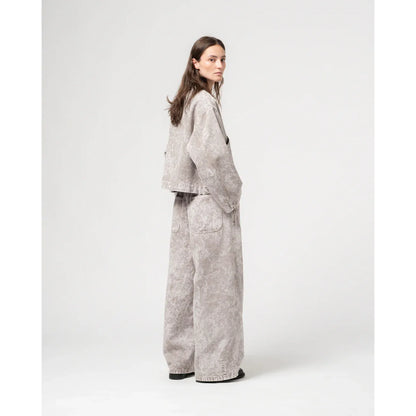 Girls of Dust women's G.O.D. Nuclear Canvas Jacket in grey marble, featuring a stylish, textured fabric and contemporary design.
