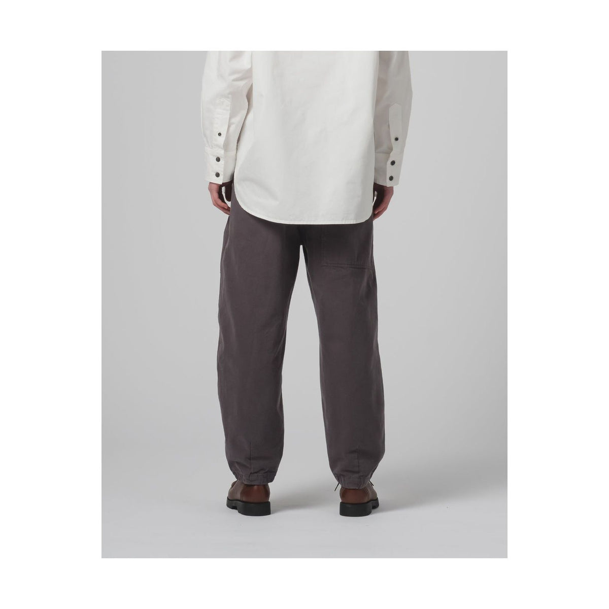 Women's G.O.D Pasha Satin Gabardine Pant in Asphalt, featuring tailored fit and smooth satin fabric from Girls of Dust.