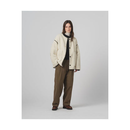 Women's G.O.D Solar Piumino nylon jacket in fossil and off-white, showcasing lightweight design and stylish color contrast.