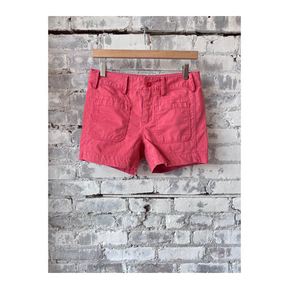 Women's 4-inch sailor shorts in Nantucket Red by G1 Women's, showing the casual fit and vibrant red color.