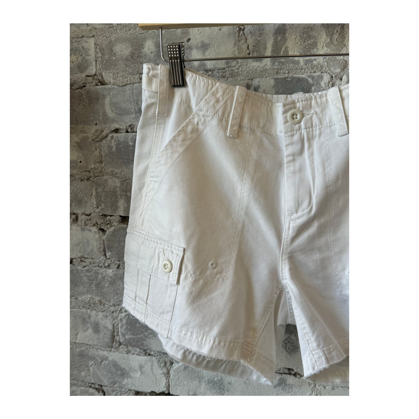 Women's white Drill Short by G1 Women's, casual summer shorts with a relaxed fit and breathable fabric.