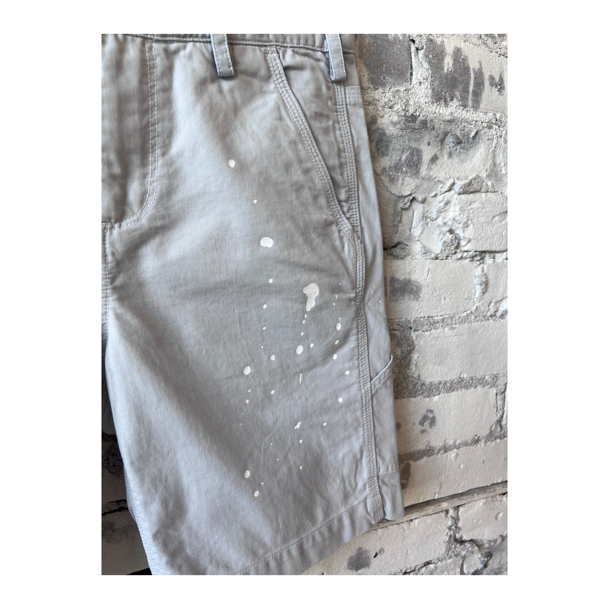 Women's G1 Paint Splatter Painter Shorts in Cloud color, featuring colorful paint splatter design and comfortable fit.