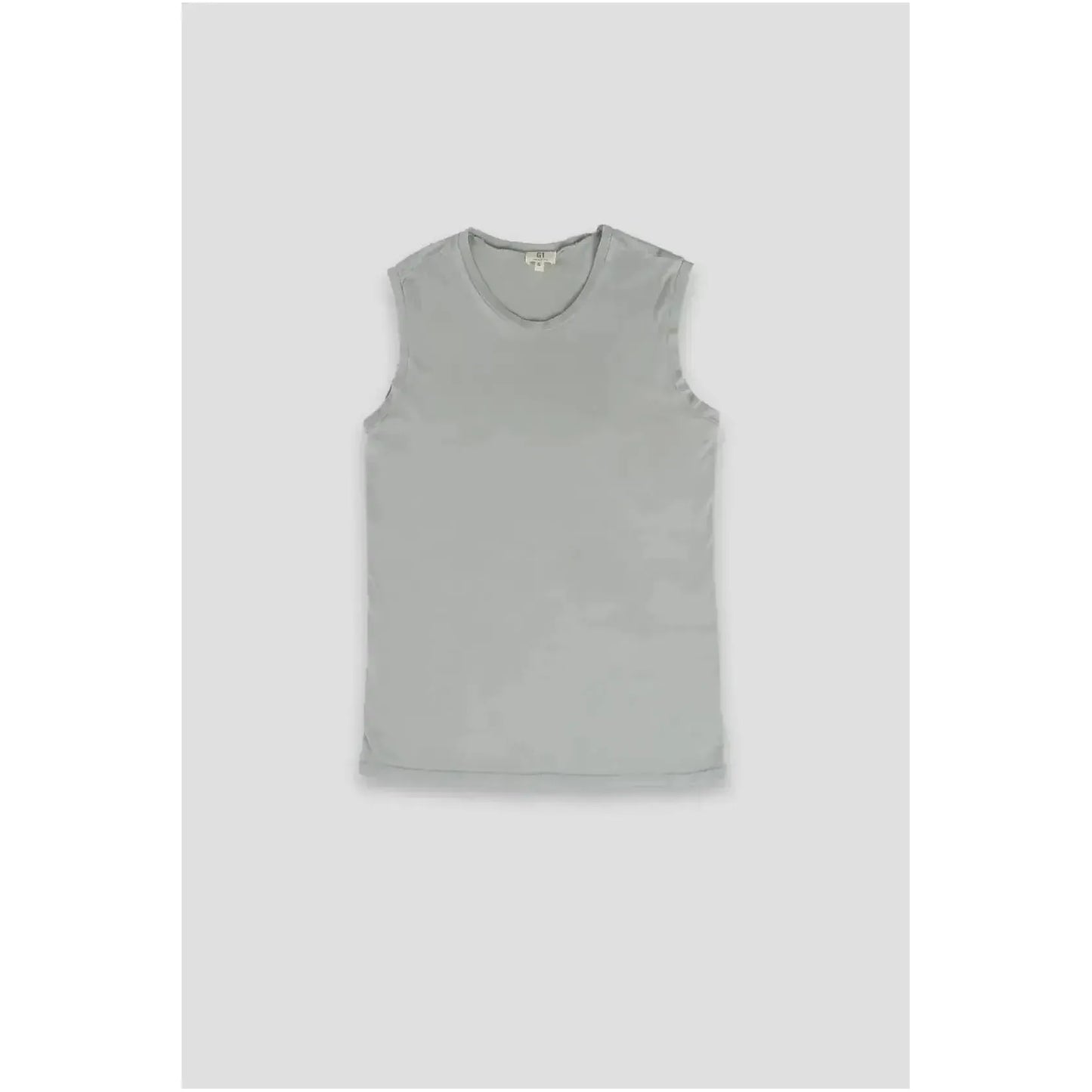 Women's muscle tank top in sage color by G1 Women's, featuring a relaxed fit and sleeveless design.
