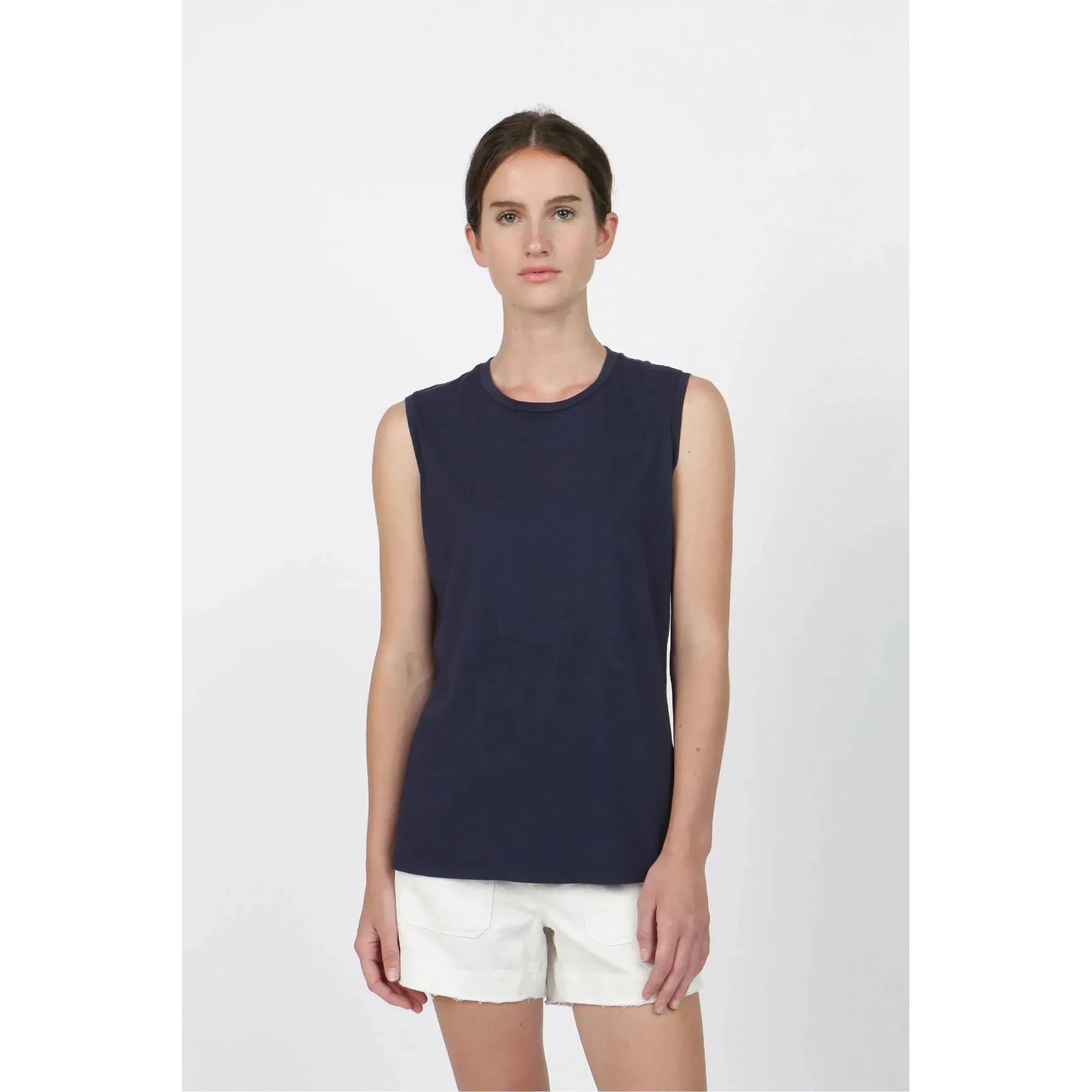 Women's Sage Muscle Tank top by G1 Women's, featuring a sleeveless design and comfortable fit for active wear.