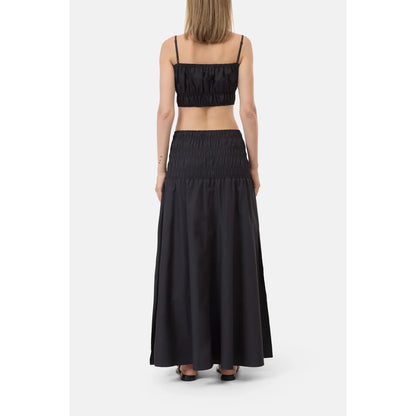 Black women's gathered skirt by Closed Women's, showing the flowing fabric and stylish design on a white background.