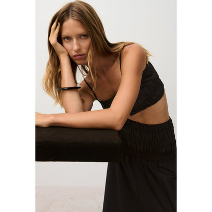 Black women's gathered top by Closed Women's, featuring a stylish, draped design and soft fabric for a casual, elegant look.