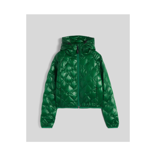 Aspesi women's Ginger nylon ripstop jacket in verde, lightweight waterproof outerwear with a sleek, modern design.