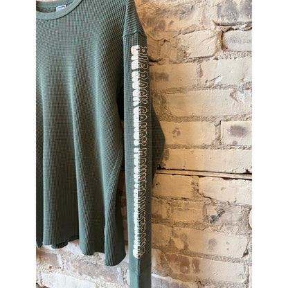 Men's Gradient Logo Thermal in Artichoke by Big Rock Candy Mountaineering, showing the thermal with a gradient logo design.