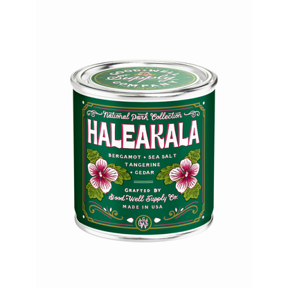 Haleakala National Park Candle by Good & Well Supply Co. features a scenic landscape design, perfect for home decor accessories.