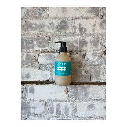Kalastyle Soap Co. Hallo Iceland Kelp Liquid Hand Soap in a clear pump bottle with natural kelp extract visible.