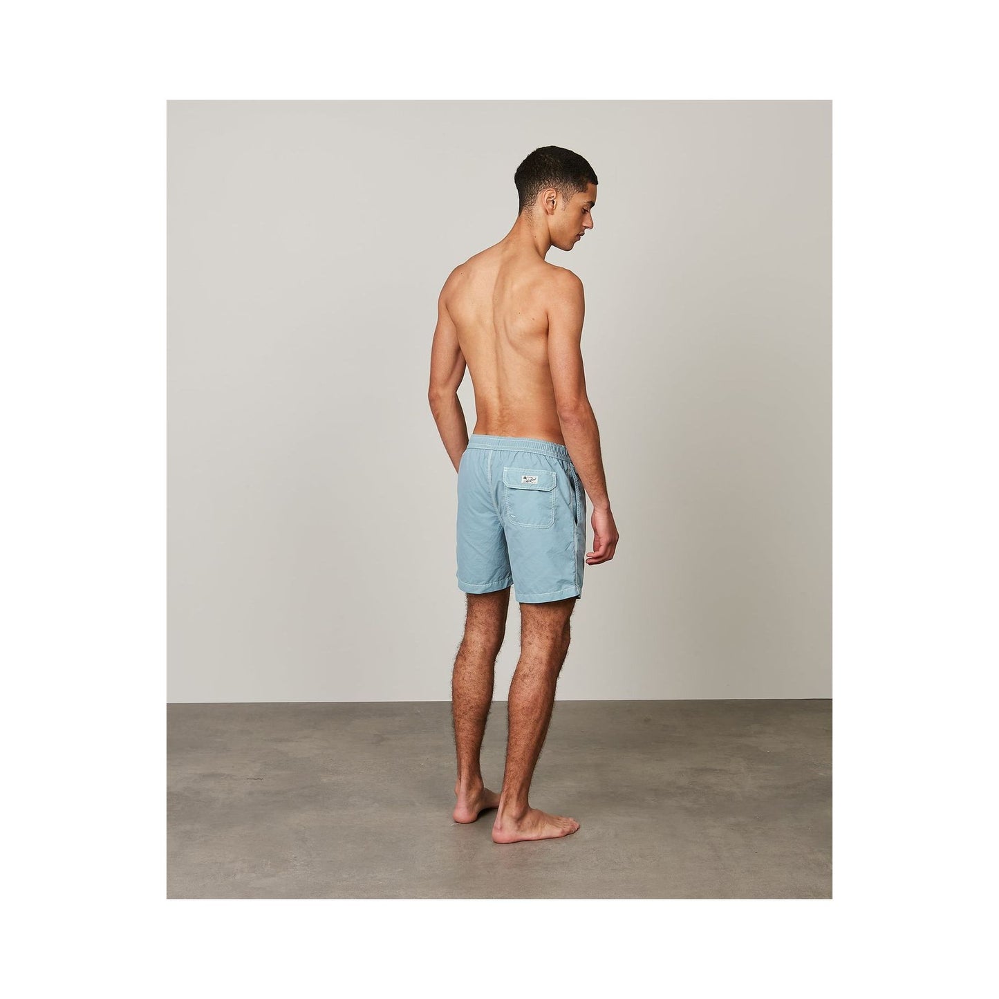 Men's classic grey-green swim shorts by Hartford Men's, featuring lightweight fabric and adjustable waistband.