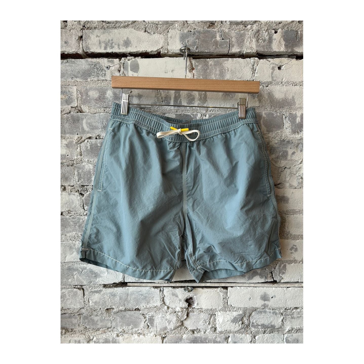 Men's Hartford Classic Grey Green Swim Shorts, lightweight with drawstring waistband and casual fit.