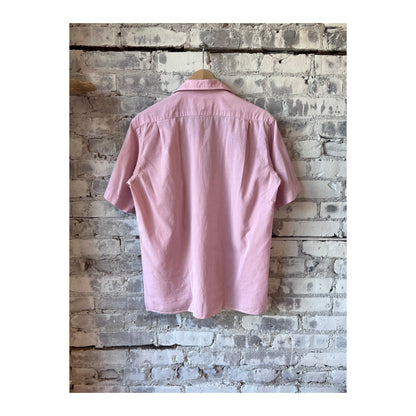 Men's Hartford Palm Mc Pat Shirt in faded rose color, shown with collar and button details, casual men's clothing.