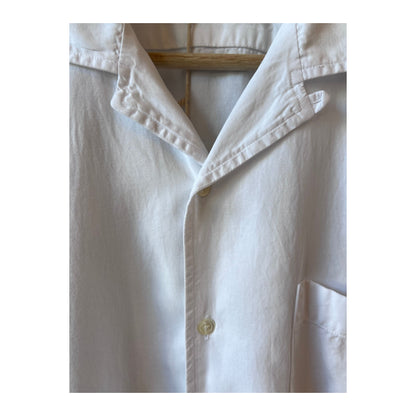 Men's white Palm Mc Pat shirt by Hartford Men's, featuring a casual cotton design with a classic fit and short sleeves.