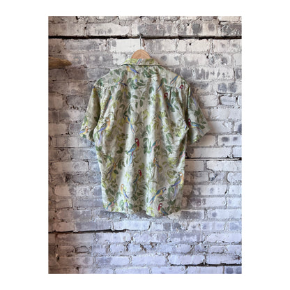 Men's Hartford Palm Mc Shirt in Sand, casual short-sleeve men's shirt with palm print, relaxed fit, perfect for warm weather.