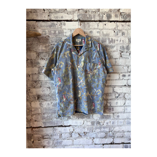 “Parrot” Palm Mc Shirt - Blue - DUNE + SALT