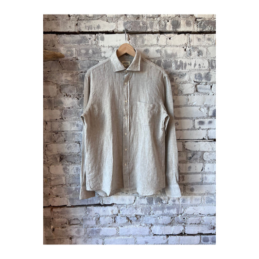 Paul Linen Chambray Shirt - Sand - DUNE + SALT
